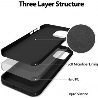 Juodas dėklas "Mercury Silicone Case" telefonui iPhone 15 Plus