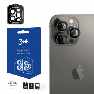 Apsauginis stikliukas kamerai juodais krašteliais "3MK Lens Pro"  telefonui Apple iPhone 15 Pro Max