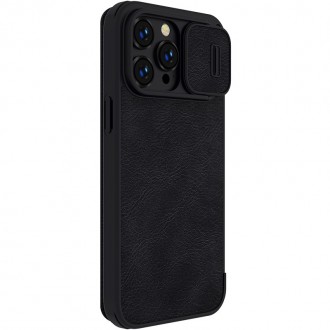 Juodas atverčiamas dėklas "Nillkin Qin Pro Leather" telefonui Samsung Galaxy S22 Plus 5G