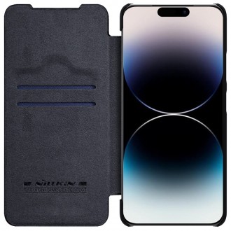 Juodas atverčiamas dėklas "Nillkin Qin Pro Leather" telefonui iPhone 14 Pro