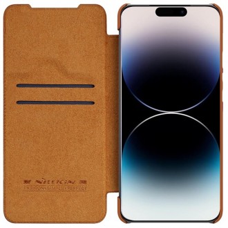 Rudas atverčiamas dėklas "Nillkin Qin Pro Leather" telefonui iPhone 14 Pro Max