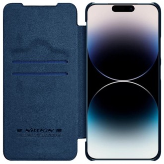 Mėlynas atverčiamas dėklas "Nillkin Qin Pro Leather" telefonui iPhone 14 Pro Max