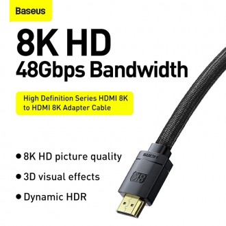 Kabelis Baseus High Definition 8K HDMI 1.5m WKGQ040101