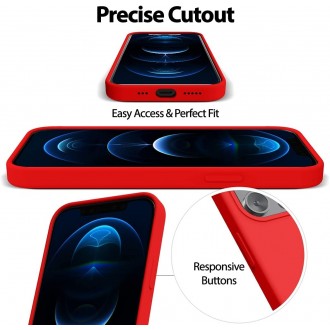 Dėklas "Mercury Silicone Case" Apple iPhone 12 / 12 Pro raudonas
