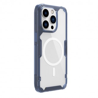 Skaidrus dėklas mėlynais kraštais "Nillkin Nature TPU Pro Magnetic" telefonui Apple iPhone 13