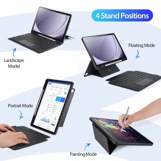 Juodas dėklas su klaviatūra "Dux Ducis DK" planšetei Samsung Galaxy Tab A9 Plus 11.0 X210 / X215 / X216 
