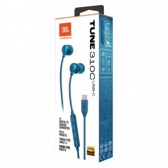 Mėlynos ausinės "JBL Tune 310C USB-C"