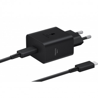 Įkroviklis Samsung EP-T4511XBEGEU 45W + USB-C to USB-C kabelis juodas
