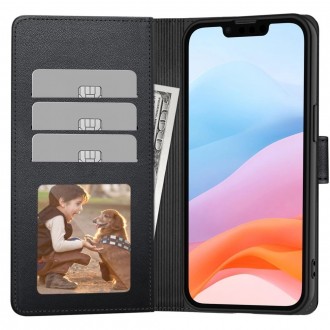 Juodas dėklas "Fancy Wallet" telefonui Samsung Galaxy A13 4G
