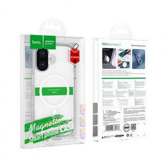 Skaidrus dėklas "Hoco Magnetic Airbag Anti-Fall Protective Shell" telefonui Apple iPhone 16 Pro 