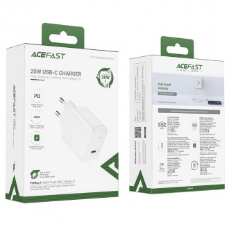 Pakrovėjas-įkroviklis buitinis "Acefast A1 PD20W USB-C" baltas