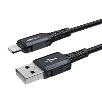 USB kabelis Acefast C4-02 MFi USB-A to Lightning 1.8m juodas