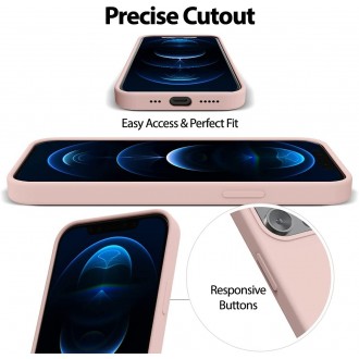 Rožinio smėlio spalvos dėklas "Mercury Silicone Case" telefonui iPhone 14 Pro