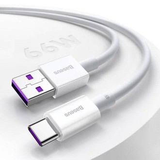 USB kabelis Baseus Superior iš USB į Type-C 66W 1.0m baltas CATYS-02