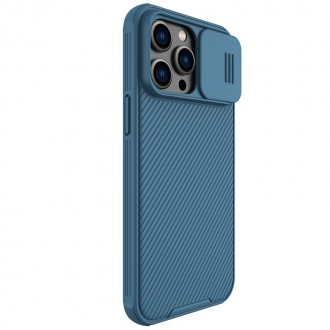 Mėlynas dėklas su kameros apsauga "Nillkin Camshield Pro" telefonui iPhone 15