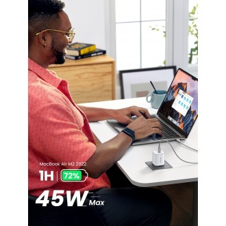 Įkroviklis Ugreen CD294 45W GaN 2xUSB-C baltas