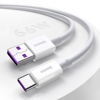 USB kabelis Baseus Superior iš USB į Type-C 66W 2.0m baltas CATYS-A02