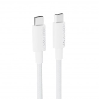 Baltas USB kabelis "Acefast C18-03 60W USB-C to USB-C 1.2m"