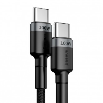 USB kabelis Baseus Cafule PD100W Type-C 2.0m pilkas-juodas CATKLF-ALG1