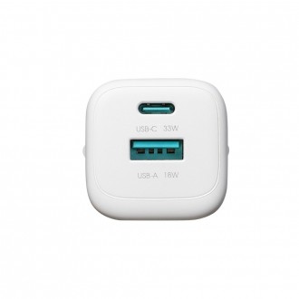 Įkroviklis Joyroom JR-TG7 33W USB-C / USB-A + USB-C to USB-C 60W 1.0m cable baltas