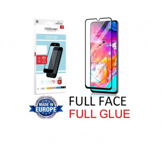 Juodas apsauginis grūdintas stiklas Samsung Galaxy A705 A70 telefonui "MyScreen Lite Edge Full Glue"