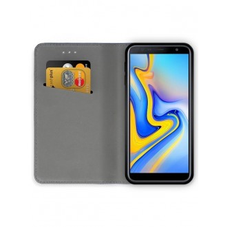 Juodas atverčiamas dėklas Samsung Galaxy J610 J6 Plus 2018 telefonui "Smart Magnet"