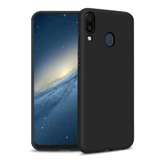 Juodas silikoninis dėklas Huawei P Smart Z / Y9 Prime 2019 telefonui "Liquid Silicone" 2.0mm