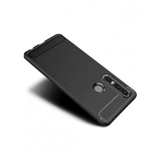 Juodas silikoninis dėklas "Carbon Lux" telefonui Xiaomi Redmi Note 8T