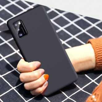 Juodas silikoninis dėklas "Liquid Silicone" 1.5mm telefonui Samsung Galaxy A41 (A415)