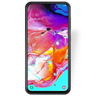 Juodas silikoninis dėklas Samsung Galaxy A705 A70 telefonui "Rubber TPU"