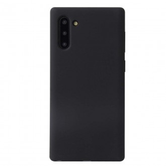 Juodas silikoninis dėklas Samsung Galaxy N970 Note 10 telefonui "Liquid Silicone" 2.0mm
