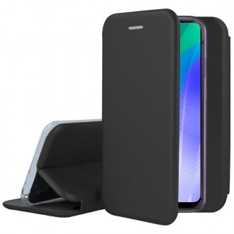 Juodos spalvos atverčiamas dėklas Huawei Y6P telefonui "Book Elegance"