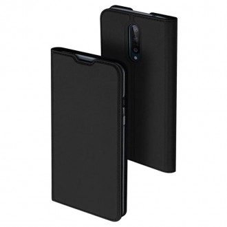 Juodos spalvos atverčiamas dėklas Oneplus 8 telefonui "Dux Ducis Skin"