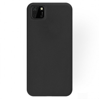 Juodos spalvos silikoninis dėklas Huawei Y5P telefonui "Rubber TPU"