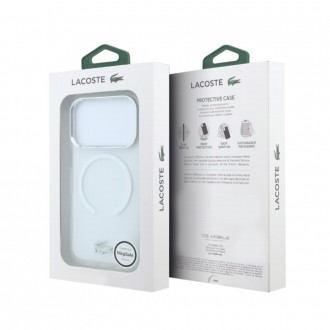 Dėklas Lacoste IML Frosted Petit Pique Metal Logo MagSafe telefonui Apple iPhone 18 Pro Max
