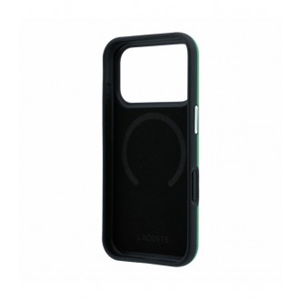 Dėklas Lacoste PVC Petit Pique Semi Wrap Embossed MagSafe telefonui Apple iPhone 18 Pro žalias