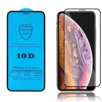 LCD apsauginis stikliukas juodais kraštais "10D Full Glue" telefonui Samsung A21 / A21s (A217)