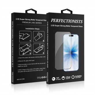 Matinis apsauginis stikliukas Perfectionists 2.5D Super Strong Matte telefonui Apple iPhone 13 / 13 Pro / 14 / 16e / 17e