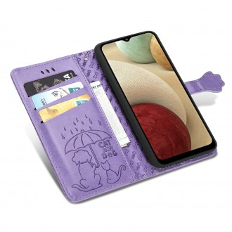 Purpurinis atverčiamas dėklas "Šunys/Katės" telefonui Samsung Galaxy A16 4G / A16 5G