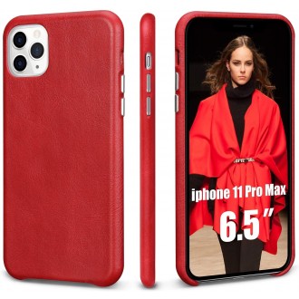 Raudonas dėklas "Leather Case" Apple Iphone 11 Pro Max telefonui