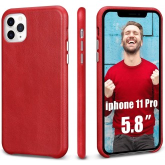 Raudonas dėklas "Leather Case" Apple Iphone 11 Pro telefonui