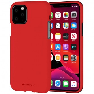 Raudonas silikoninis dėklas Apple iPhone 11 Pro telefonui "Mercury Soft Feeling"