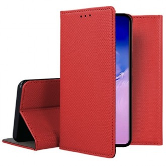 Raudonos spalvos atverčiamas dėklas Samsung Galaxy S10 Lite / A91 telefonui "Smart Magnet"
