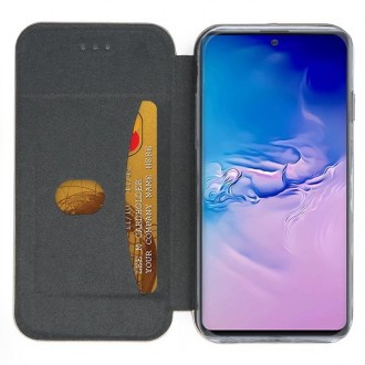 Rožinės-auksinės spalvos atverčiamas dėklas Samsung Galaxy S10 Lite / A91 telefonui "Book elegance"