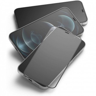 Apsauginis grūdintas stiklas juodais kraštais "Forever Glass 5D" telefonui iPhone 6 / 6s