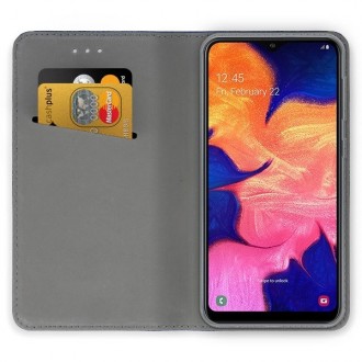 Tamsiai mėlynas atverčiamas dėklas Samsung Galaxy A105 A10 telefonui "Magnetic book"