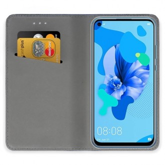 Tamsiai mėlynos spalvos atverčiamas dėklas Huawei P20 Lite 2019 telefonui "Smart Magnet"