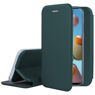 Tamsiai žalias atverčiamas dėklas Samsung Galay A217 A21s telefonui "Book Elegance"