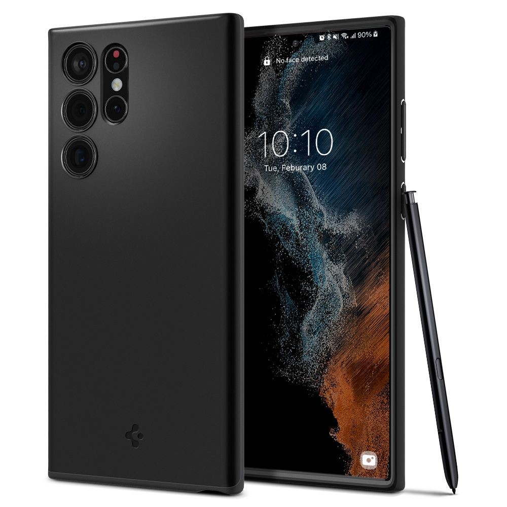 Juodas dėklas "Spigen Thin Fit" telefonui GALAXY S22 Ultra