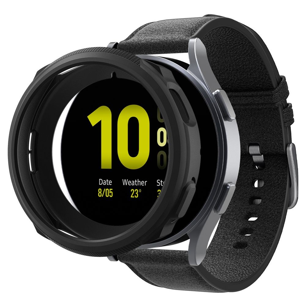 Juodas dėklas "Spigen Liquid Air" laikrodžiui Samsung Galaxy Watch 4 / 5 (44 MM)